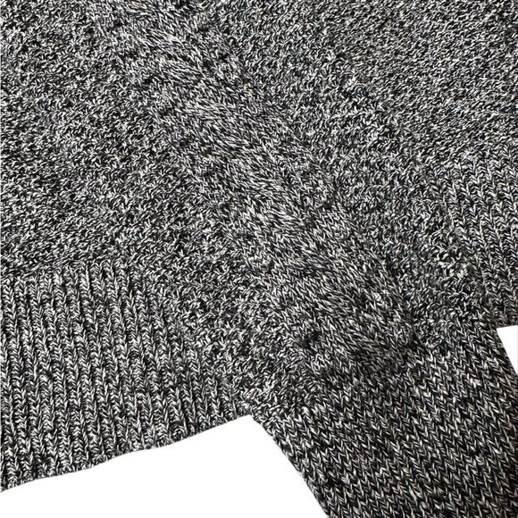 LOFT Marled Bobble Sleeve Sweater Women's Size Medium. Gray/Black Color. - Picture 7 of 8